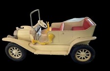 Vintage 1917 Ford Tin Friction Toy Car Model T roadster Made in Japan 9" 1950's