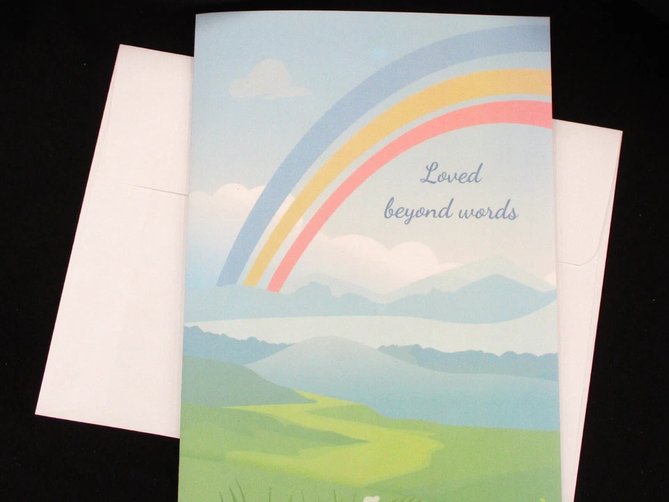 Tarjeta de simpatía para mascotas "Amado más allá de las palabras" Pérdida de perro gato pájaro jerbo cualquier mascota 2U Foto 3 de 4