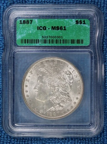 1887  $1  MORGAN SILVER DOLLAR  "PHILADELPHIA"  MS61 - great VAM appeal