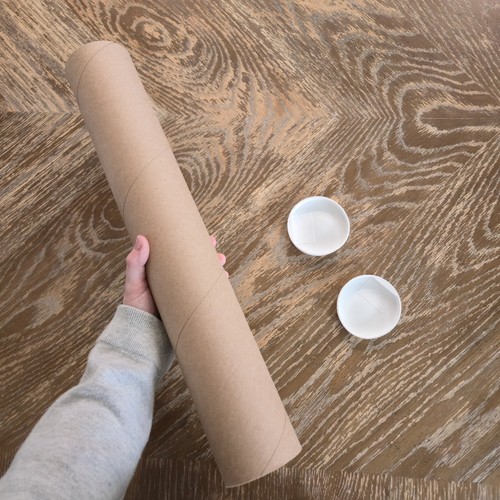 19" x 3" Kraft Mailing Tube w End Caps Heavy Duty Poster Art Shipping