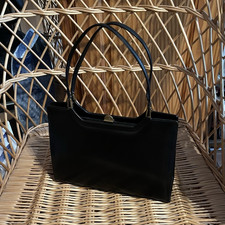 COMTESSE Horsehair Leather Handbag Black Vint...