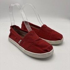 TOMS Kids Classic Youth Canvas SIZE 12 SHOES Slipon Red