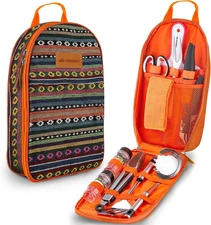 Camp Kitchen Cooking Utensil Set Travel Organizer Grill Accessories Portable Com