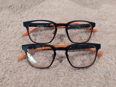 Set 2 charmante Fassungen ad lib AB3358 HENRY Titanium Schwarz Matt Orange Neu
