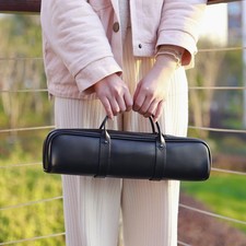 16-hole Leather Flute Portable Drop-resistant Protective Flute Storage Bag  Sho