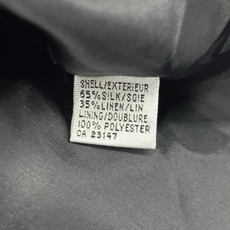 Blazer vintage Talbots para mujer 6 Petite negro seda lino clásico chaqueta de 4 botones Foto 3 de 4