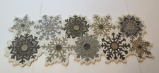 Snowflake Beaded Table Runner Centerpiece Christmas Winter 13" X 36"