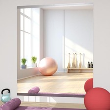 Home Gym Mirror, 57''X24''2PCS, Tempered Glass Frameless, Large 57"L x 24"W