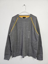 Dockers Mens Crew Neck Long Sleeve Sweater Gray Large Cotton Academia New