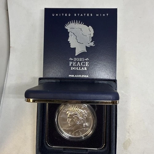 2025-P Peace Silver Dollar $1 Uncirculated UNC, OGP COA, Philadelphia Mint