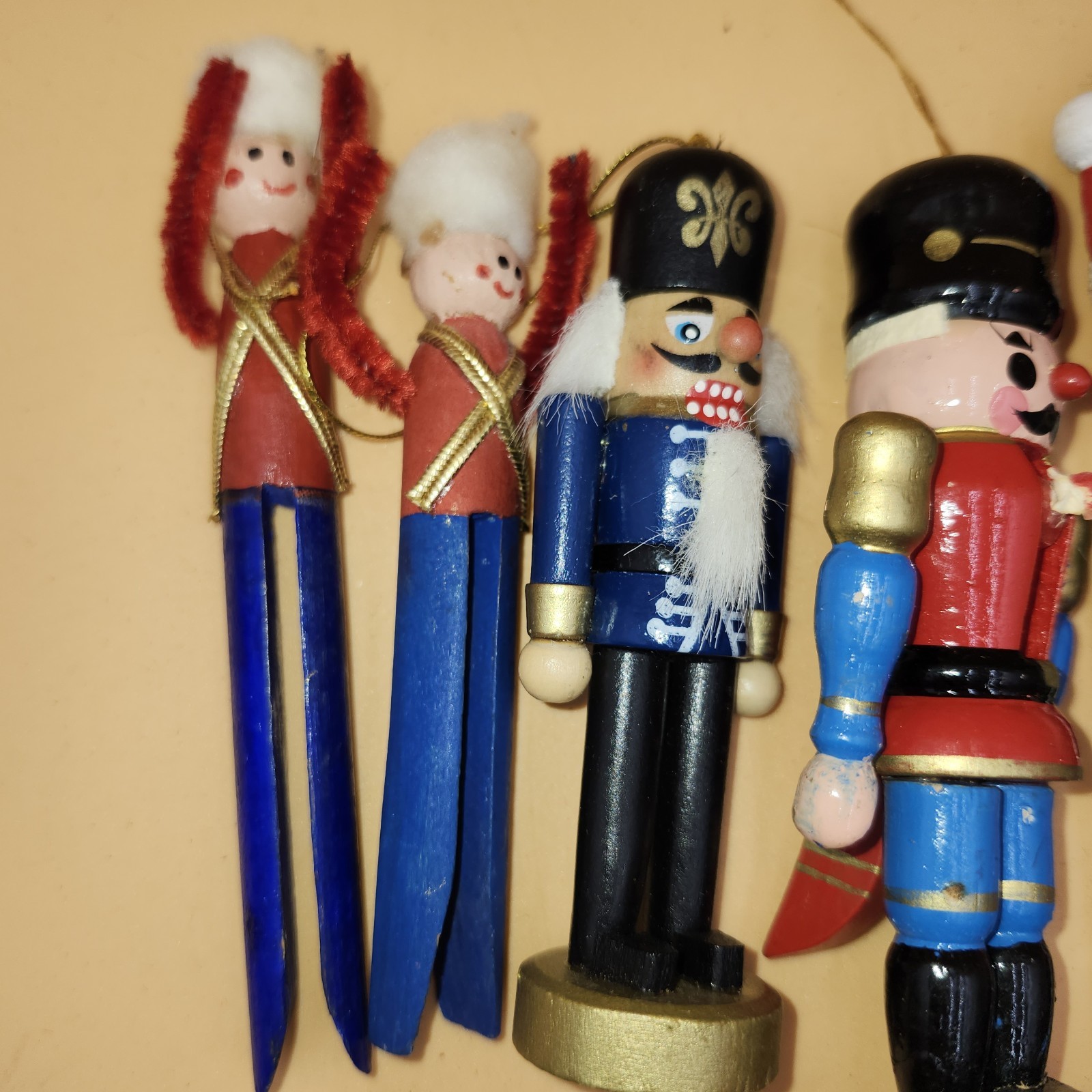 Lot of vintage wood handmade nutcracker ornament Kurt Adler
