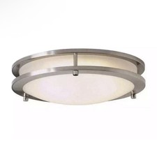 Hampton Bay Flaxmere 12 in. Brushed Nickel Di...