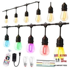 Outdoor String Lights, Outdoor Lights for Patio,with 12 2 LED RGBW Color 26FT