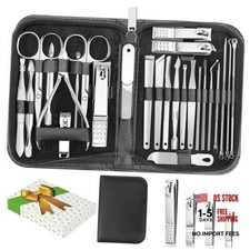 26-Piece Professional Manicure and Pedicure Kit, Nail Clippers Set, Silver