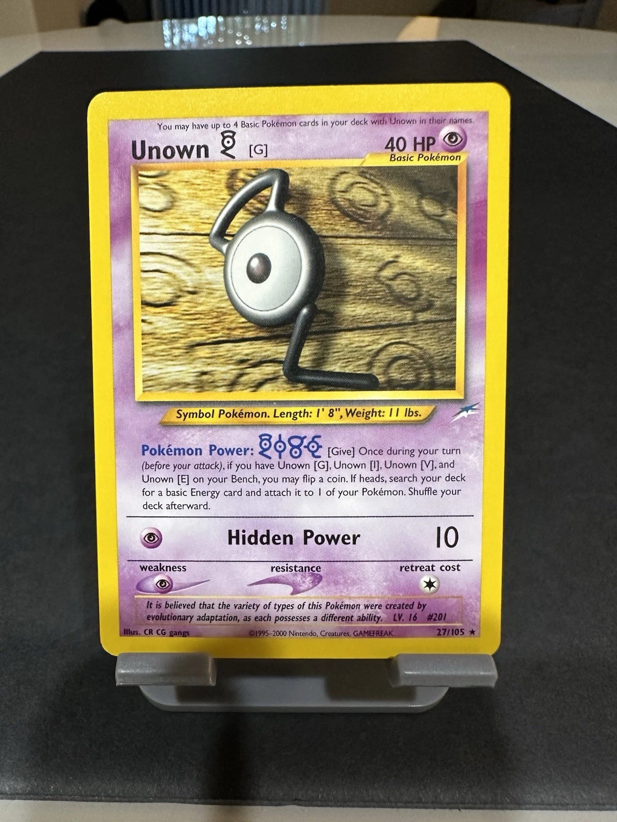 Pokémon Unown TCG Neo Discovery Card 27/105 Unlimited Rare