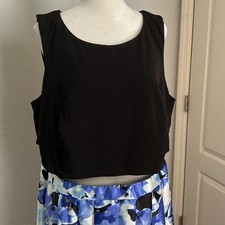 Betsy & Adam Blue Floral Formal Dress Size 16W