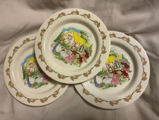 ROYAL DOULTON Bunnykins Dancing Bunnies cream melamine childs shallow bowl/plate