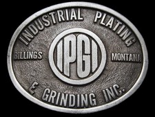 LF23159 VINTAGE 1970s INDUSTRIAL PLATING GRADING INC. BELT BUCKLE