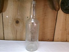 Vintage Embossed Ste Pierre Smirnoff Clear Glass Empty 1818 Bottle