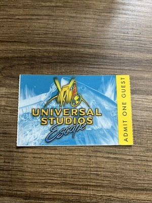 Vintage 1999 Universal Studios Escape Admit One Guest Pass Admission Ticket Stub