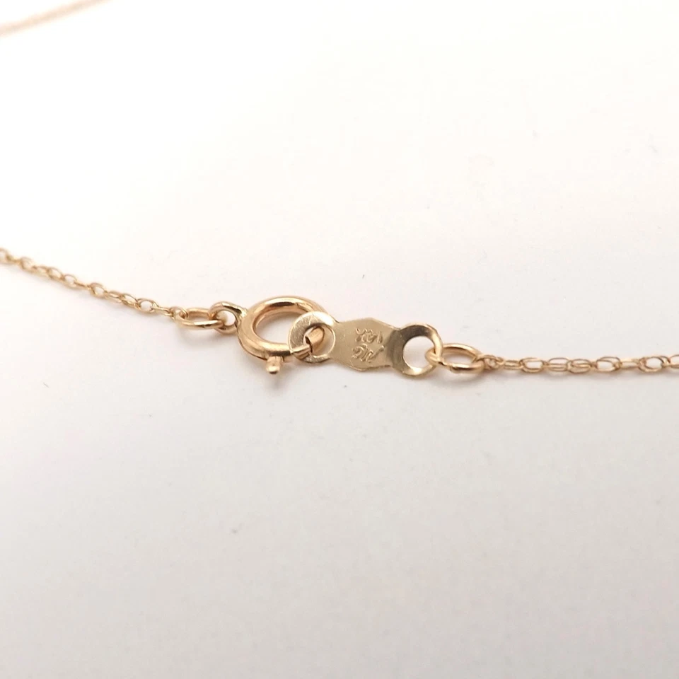 Collar colgante de oro de 14k con halo de diamantes y rubí marquesa natural de 18 pulgadas Foto 3 de 4