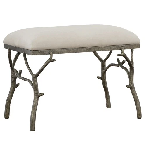 Uttermost 23544 Lismore 24"W Rustic Lodge Linen Upholstered Bench - Antique - Picture 1 of 4