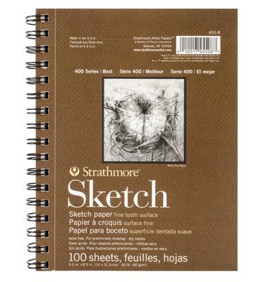 Strathmore 400 Series Sketch Pad, 5.5x8.5 inch, 100 Sheets - Artist....