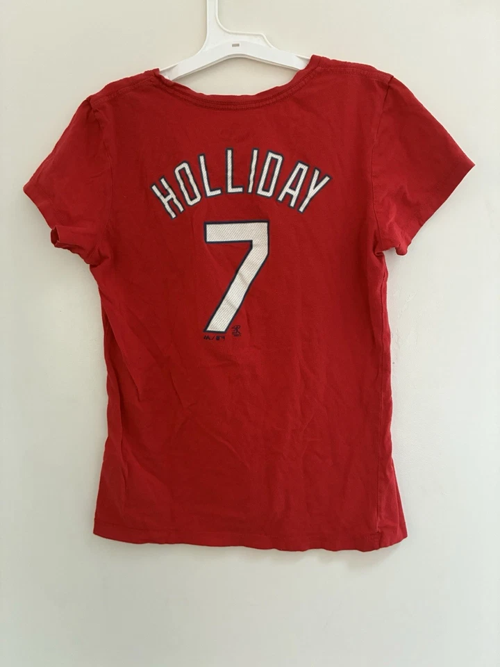 Camisa Majestic Niños Niñas Cardenales de San Luis Matt Holliday Manga Corta Roja S Foto 4 de 4