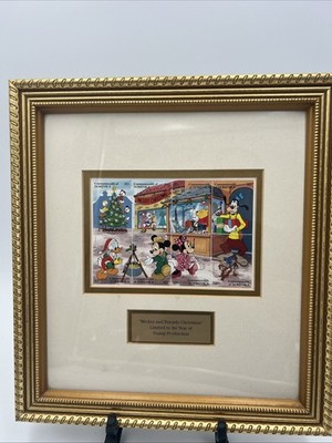 Disney MICKEY AND FRIENDS 1988 Limited Edition Stamps Goofy Minnie w/ COA