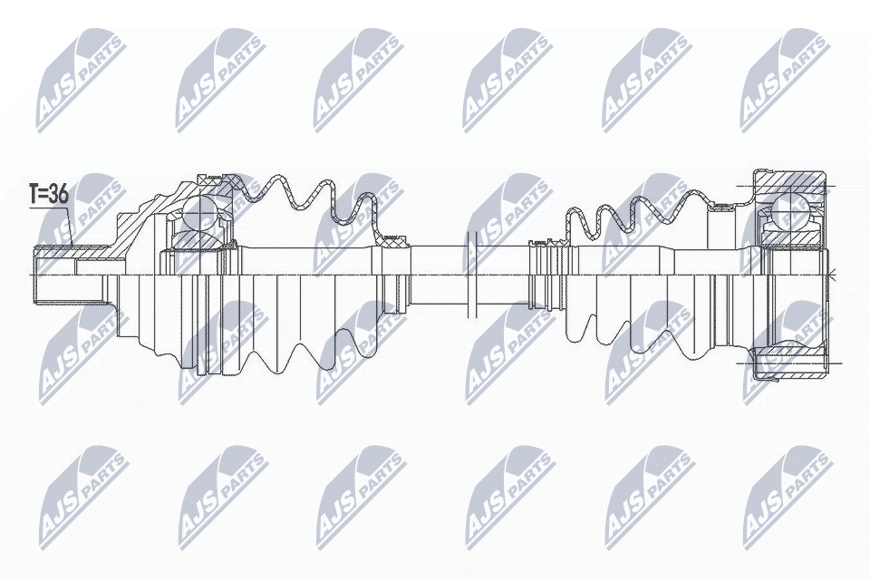 Driveshaft Rear Axle Left NPW-VW-160 NTY for AUDI SKODA - Image 6