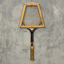 Vintage Wilson Conqueror Wooden Tennis Racket Belgium w Don Bridge Press