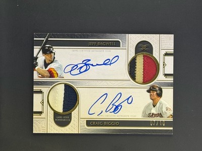2025 Topps Definitive Jeff Bagwell Craig Biggio DUAL GAME USED JERSEY AUTO /10