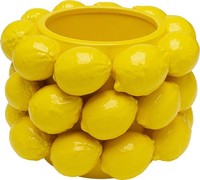 Kare Design Vase Lemon Juice Gelb Deko Blumenvase Zitronenmotiv Porzellan 19 Cm