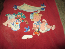 THE DOLLY TOY CO 1952 Mother Goose Rock a Bye Baby Wall Hangings