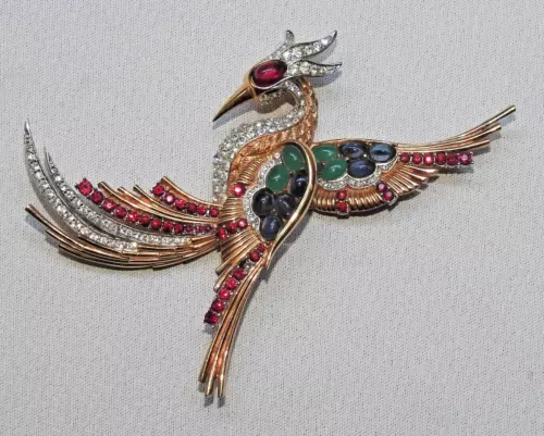 Vintage Book Huge Bird Of Paradise Brooch MARCEL BOUCHER 7759p Signed 313ky