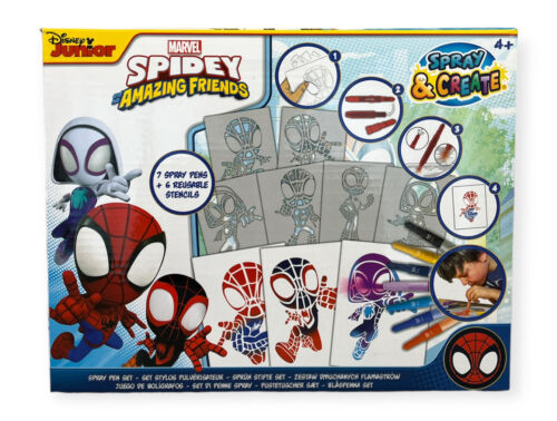 Spider Amazing Friends Sprüh-Stifte Set Zeichenschablonen Spray & Create - Bild 1 von 2