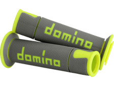 Domino "A450" Sportbike Grips Gray/Flo Yellow  Open 