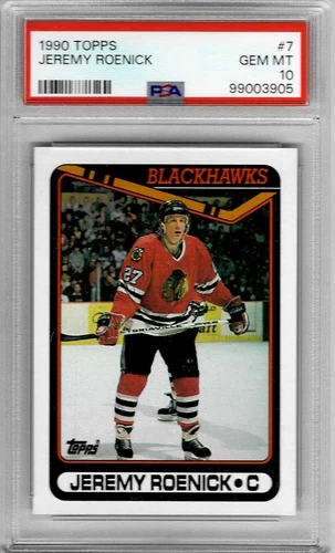 1990 Topps #7 Jeremy ROENICK - PSA 10+++ RC HOF Blackhawks