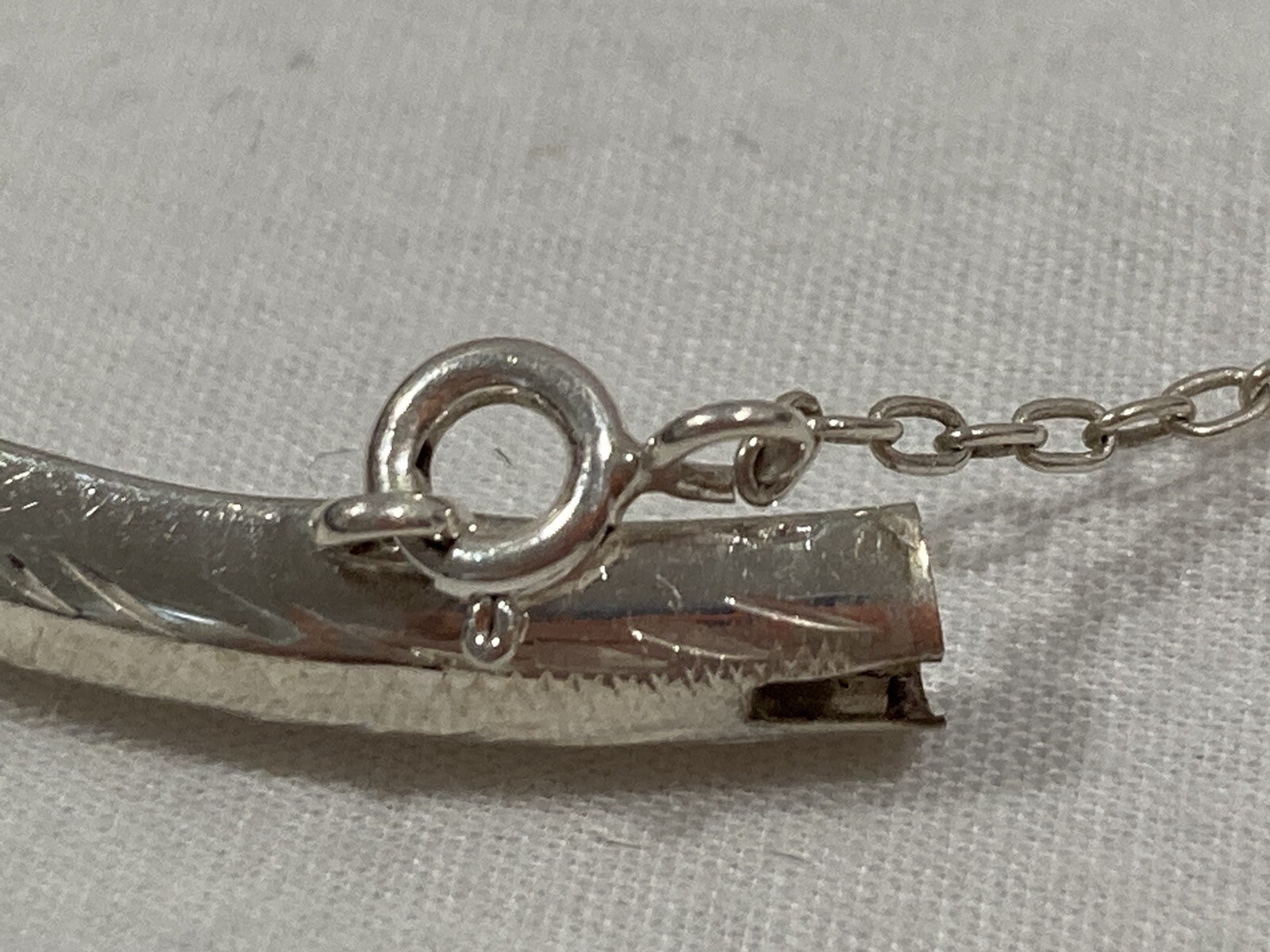 SU 925 Signed Solid Sterling Silver Etched Patter… - image 11