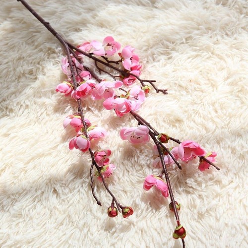Flores delicadas de seda en flor de cerezo estilo japonés para el hogar - Imagen 2 de 7