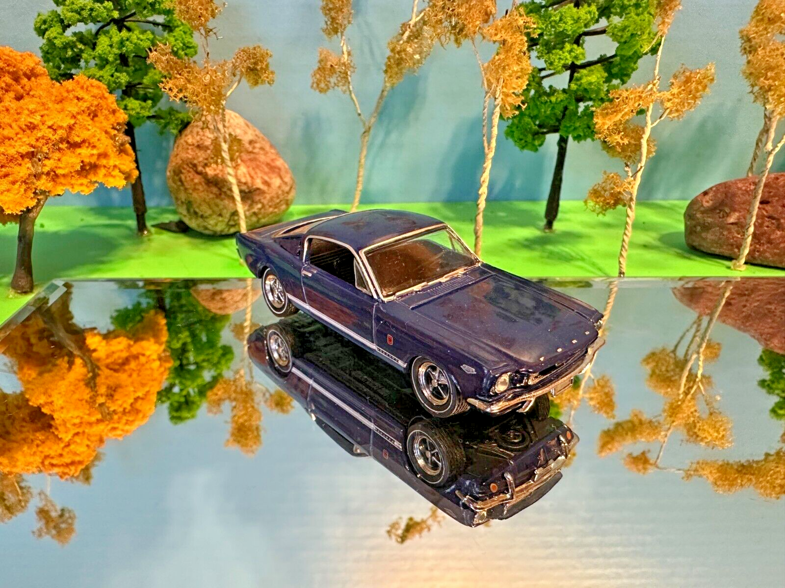 Ford Mustang 1966 Fastback 2 + 2 M2 Machines Details Like No Other! 1:64 Chrome