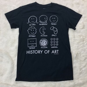 MOMA-History-of-Art-Cartoon-Artist-Faces-Mnet-Pollock-Shirt-Sz-Small-Black-Tee