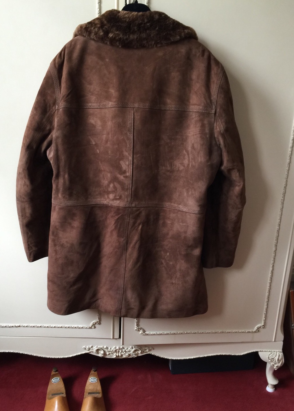 ALTRA Giacca Unisex Vera Pelle di Nave Cappotto In Pelliccia Marrone Pelle di Nave 3 Bottoni