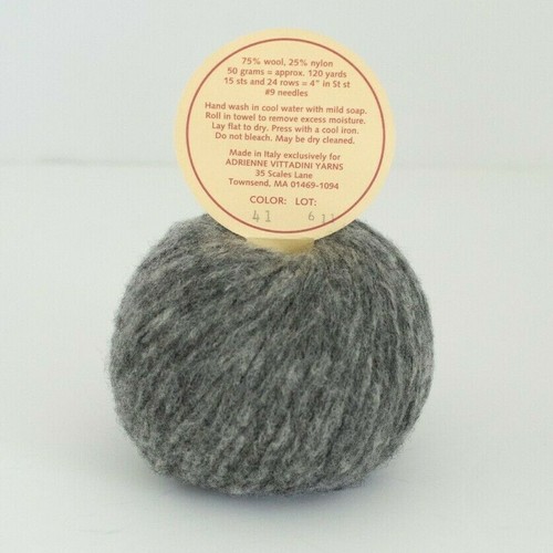 Adrienne Vittadini Aria Yarn, Grey, Worsted Weight, Wool/ Nylon - Picture 2 of 2