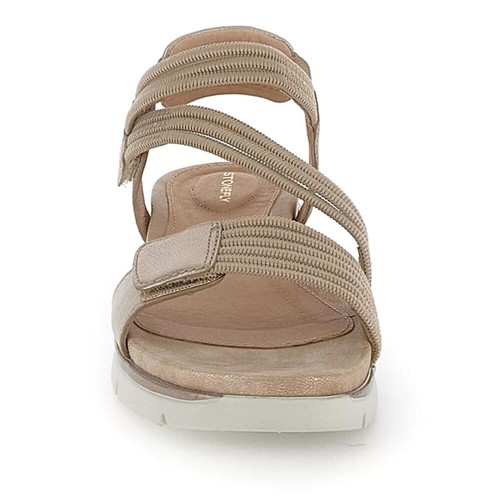 COMODA Y ELEGANTE SANDALIA MUJER STONEFLY ELODY-23 EN SUAVE PIEL ORO - Imagen 3 de 5