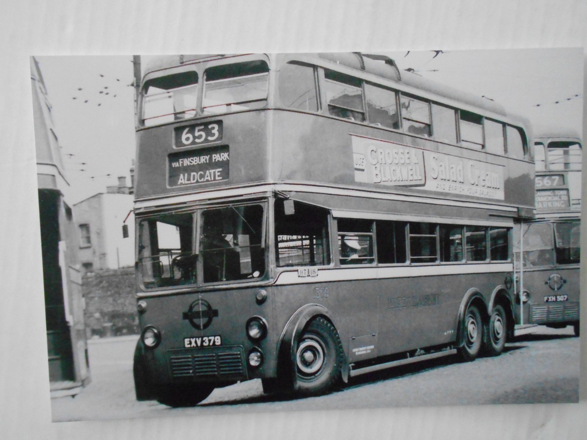 LONDON TRANSPORT TROLLEYBUS - 1379 (EXV 379) - ON ROUTE 653 TO ALDGATE |  eBay UK