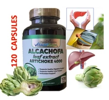  Naturals Artichoke Supplement. Weight Loss and Liver Support 120 capsules 