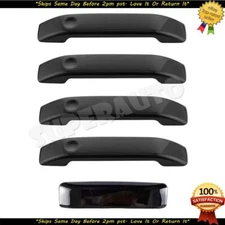 Fits 2004-2014 Ford F150 4 Door+Tailgate Handle Levers Cover Trim GLOSS BLACK