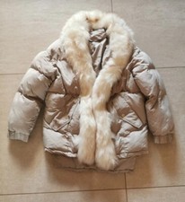 SCONTATO!! Piumino Avorio Eco Pelliccia Tg S Comoda Veste 46 Caldo E Leggero