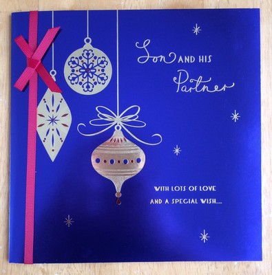 'Son &amp; Partner' 3D Clintons Christmas Card - 7.5&quot;x7.5&quot; Xmas | eBay